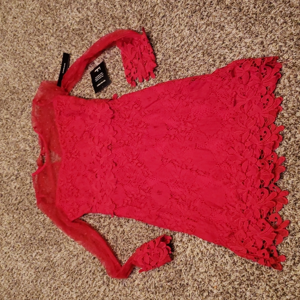 Lulu's Red Lace Dress